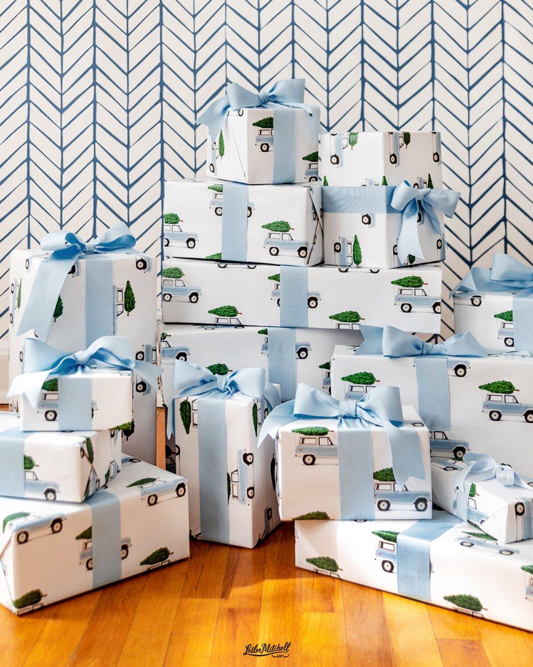 Christmas Gift Wrap -  Bronco Christmas