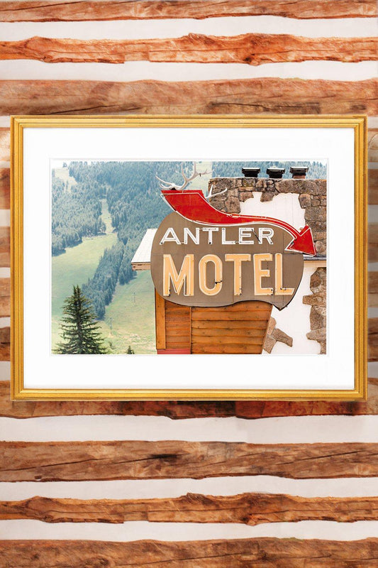 Jackson Hole Fine Art Photography Print - Antler Motel Full Sign