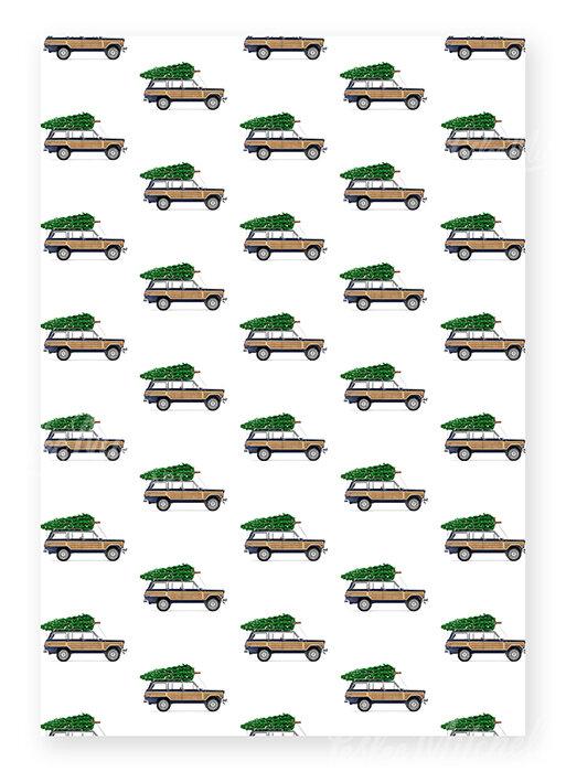 Christmas Gift Wrap - Wagoneer Christmas Tree Gift Wrap