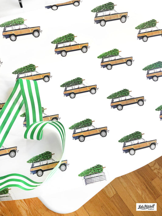 Christmas Gift Wrap - Wagoneer Christmas Tree Gift Wrap